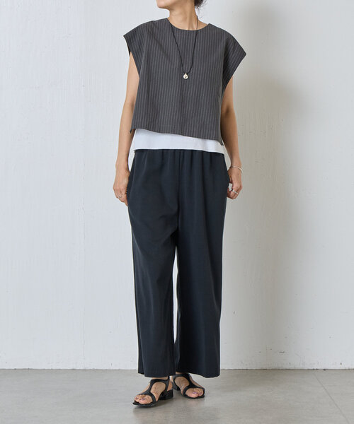 新品タグあり　BEARDSLEY ショートベスト 黒 ビアズリー BEARDSLEY リネンショートベスト （black