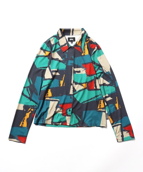人気ブランド 海外通販 - 国内入手困難 Block セール】STUSSY/ステューシー Print (Wmns Down Button トップス