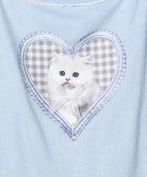 repipi armario（レピピ アルマリオ）の「【girly line】ニャンニャンハートキャミ（キャミソール・キッズ・ブラック/ホワイト/サックスブルー・SMALL/MEDIUM/LARGE）」の16枚目の写真