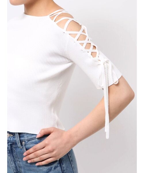MURUA - MURUA ムルーア トップス ニット ホワイト MURUA マルチパターンニットTOPS（ホワイト） -ファッション通販