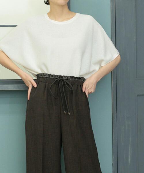 OPAQUE.CLIP(オペークドットクリップ)の「ウエストサテン使いイージーワイドパンツ【洗濯機洗い可】(その他パンツ・レディース・ブラウン系その他/グレー/チャコールグレー・36/38/40)」の6枚目の写真