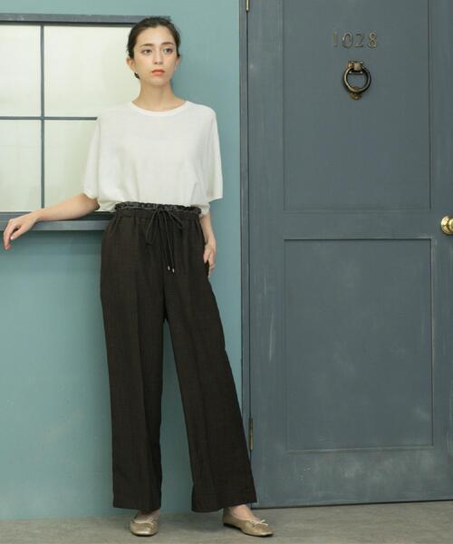 OPAQUE.CLIP(オペークドットクリップ)の「ウエストサテン使いイージーワイドパンツ【洗濯機洗い可】(その他パンツ・レディース・ブラウン系その他/グレー/チャコールグレー・36/38/40)」の10枚目の写真