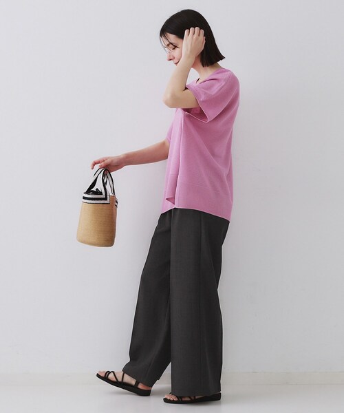 OPAQUE.CLIP(オペークドットクリップ)の「ウエストサテン使いイージーワイドパンツ【洗濯機洗い可】(その他パンツ・レディース・ブラウン系その他/グレー/チャコールグレー・36/38/40)」の18枚目の写真