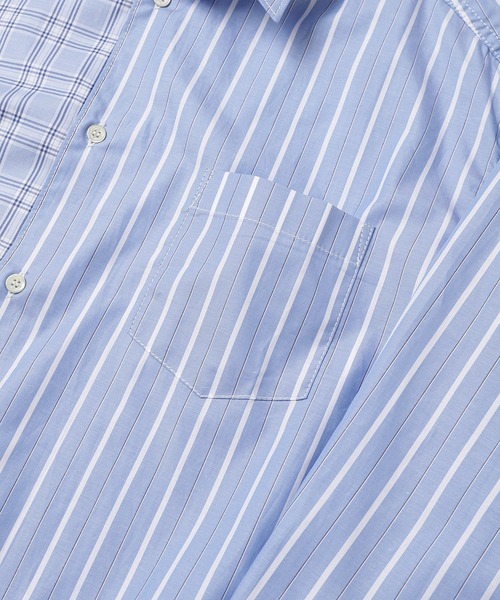 COMME des GARCONS HOMME(コム デ ギャルソン・オム)の「COTTON STRIPE × CHECK MIX SHIRT(シャツ/ブラウス・メンズ・ブルー系その他・L/M/S/XS)」の3枚目の写真