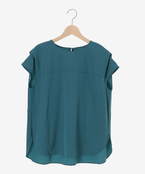 le.coeur blanc（ルクールブラン）の「ナイロンストレッチフレンチタックスリーブブラウス（シャツ/ブラウス・レディース・ブラウン/グリーン/ベージュ・38）」の4枚目の写真