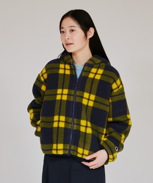 Champion(チャンピオン)の「【Champion/チャンピオン】レディース チェックジップフーデッドジャケット(その他アウター・レディース・ネイビー/アイボリー/ブラウン・LARGE/MEDIUM)」の3枚目の写真