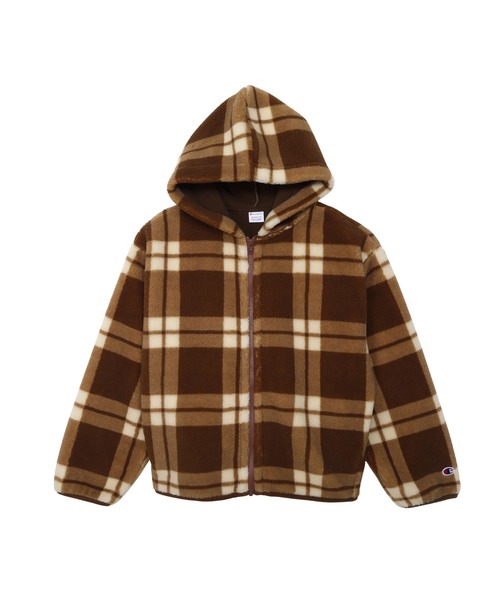 Champion(チャンピオン)の「【Champion/チャンピオン】レディース チェックジップフーデッドジャケット(その他アウター・レディース・ネイビー/アイボリー/ブラウン・LARGE/MEDIUM)」の2枚目の写真