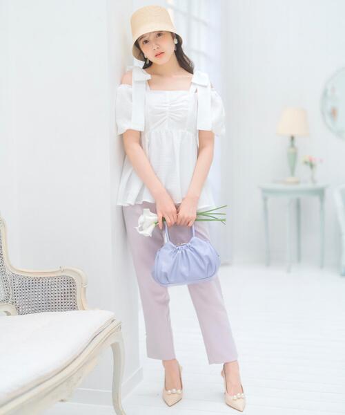 WILLSELECTION(ウィルセレクション)の「パールデザインテーパードパンツ(その他パンツ・レディース・ピンク/ブラック/オフホワイト・SMALL/MEDIUM)」の4枚目の写真