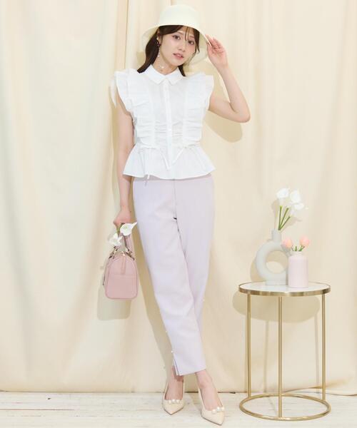 WILLSELECTION(ウィルセレクション)の「パールデザインテーパードパンツ(その他パンツ・レディース・ピンク/ブラック/オフホワイト・SMALL/MEDIUM)」の6枚目の写真
