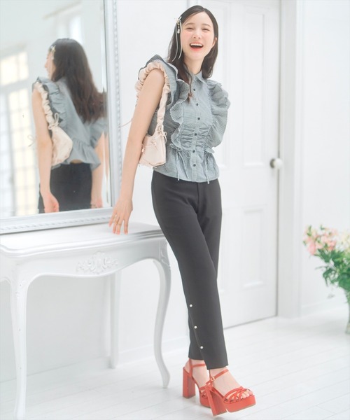 WILLSELECTION(ウィルセレクション)の「パールデザインテーパードパンツ(その他パンツ・レディース・ピンク/ブラック/オフホワイト・SMALL/MEDIUM)」の2枚目の写真