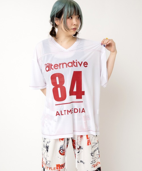 RNA(アールエヌエー)の「M2511 ナンバリングBIG T(Tシャツ/カットソー・レディース・ホワイト/ブラック/ブルー・MEDIUM)」の7枚目の写真