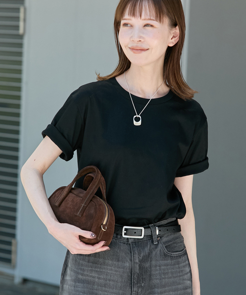JOURNAL STANDARD(ジャーナルスタンダード)の「《追加3》汗ジミ防止ナノシアハーフスリーブT(Tシャツ/カットソー・レディース・グレー/ブラック/ホワイト・FREE)」の6枚目の写真