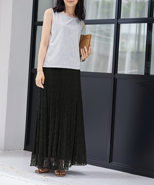 STYLE DELI(スタイルデリ)の「横幅広め開きネックのスムースノースリカットソー(Tシャツ/カットソー・レディース・ブラック/杢グレー/ホワイト・FREE)」の8枚目の写真