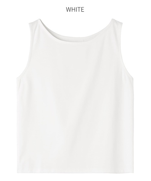 STYLE DELI(スタイルデリ)の「横幅広め開きネックのスムースノースリカットソー(Tシャツ/カットソー・レディース・ブラック/杢グレー/ホワイト・FREE)」の16枚目の写真