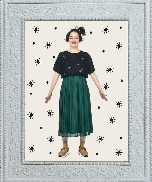 Jocomomola（ホコモモラ）の「Brisa フラワー刺繍シアーニット（ニット/セーター・レディース・ホワイト/ブラック・40）」の9枚目の写真