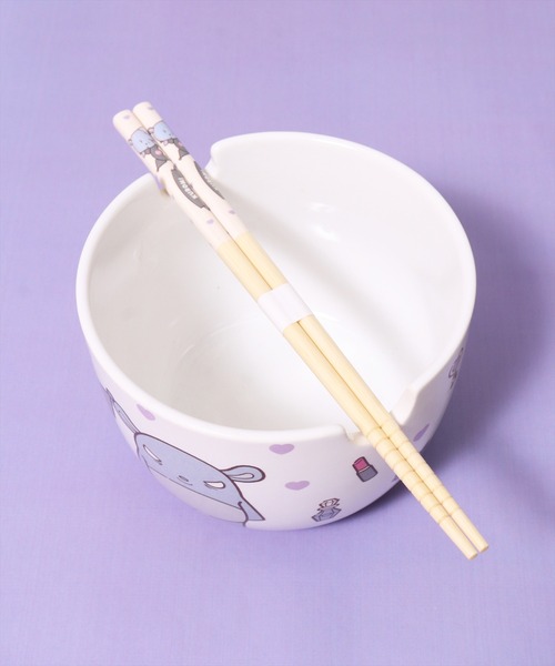 sanrio（サンリオ）の「(SK)【sanrio】陶器製 ボウル & 竹箸 セット[600ml/21.0cm]（食器・レディース・ライラック系/レッド系/スカイブルー系/ピンク系・ONE SIZE）」の10枚目の写真