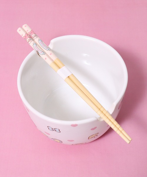sanrio（サンリオ）の「(SK)【sanrio】陶器製 ボウル & 竹箸 セット[600ml/21.0cm]（食器・レディース・ライラック系/レッド系/スカイブルー系/ピンク系・ONE SIZE）」の15枚目の写真