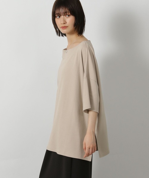 LAKOLE(ラコレ)の「スムースボートネック半袖 / 576249(Tシャツ/カットソー・レディース・オフホワイト/ブルー/サンドグレー/ブラック・FREE)」の21枚目の写真