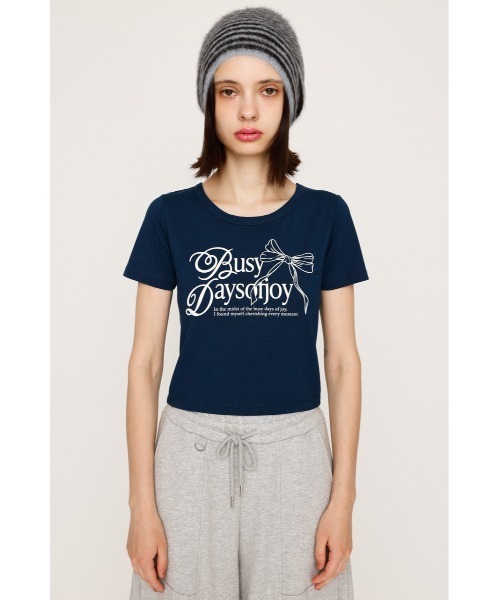 SLY（スライ）の「COMPACT PRINT T/SH コンパクト プリント ティーシャツ 半袖 夏服 Tシャツ（Tシャツ/カットソー・レディース・ホワイト/ライトブラック/ネイビー・FREE）」の11枚目の写真