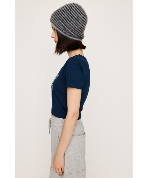 SLY（スライ）の「COMPACT PRINT T/SH コンパクト プリント ティーシャツ 半袖 夏服 Tシャツ（Tシャツ/カットソー・レディース・ホワイト/ライトブラック/ネイビー・FREE）」の12枚目の写真