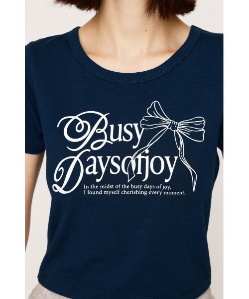 SLY（スライ）の「COMPACT PRINT T/SH コンパクト プリント ティーシャツ 半袖 夏服 Tシャツ（Tシャツ/カットソー・レディース・ホワイト/ライトブラック/ネイビー・FREE）」の14枚目の写真