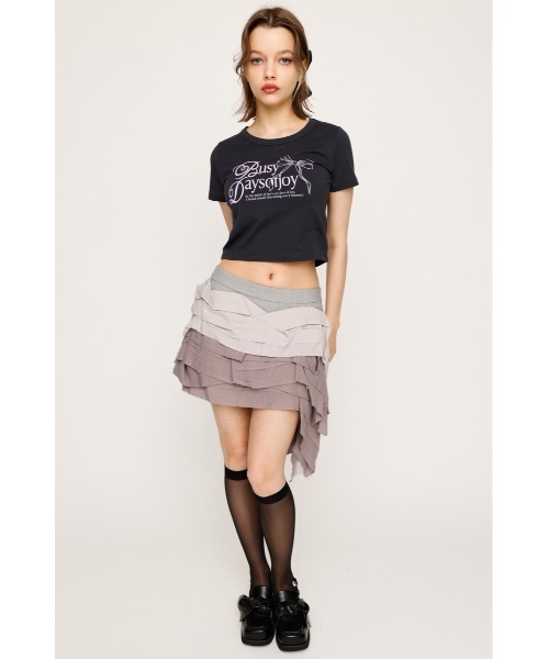 SLY（スライ）の「COMPACT PRINT T/SH コンパクト プリント ティーシャツ 半袖 夏服 Tシャツ（Tシャツ/カットソー・レディース・ホワイト/ライトブラック/ネイビー・FREE）」の17枚目の写真