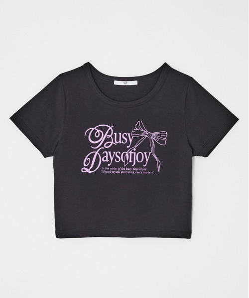 SLY（スライ）の「COMPACT PRINT T/SH コンパクト プリント ティーシャツ 半袖 夏服 Tシャツ（Tシャツ/カットソー・レディース・ホワイト/ライトブラック/ネイビー・FREE）」の22枚目の写真