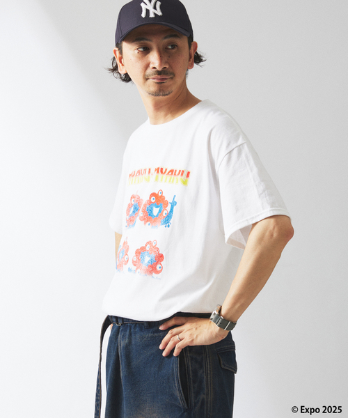 ミャクミャク × relume ハードロック プリントT（Tシャツ