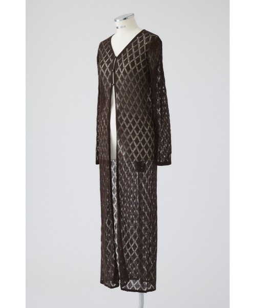 RIM.ARK（リムアーク）の「Lace knit gown レースニットガウン（カーディガン/ボレロ・レディース・ネイビー/ブラウン/ブラック・FREE）」の2枚目の写真