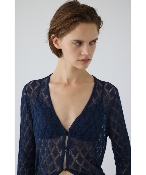 RIM.ARK（リムアーク）の「Lace knit gown レースニットガウン（カーディガン/ボレロ・レディース・ネイビー/ブラウン/ブラック・FREE）」の19枚目の写真