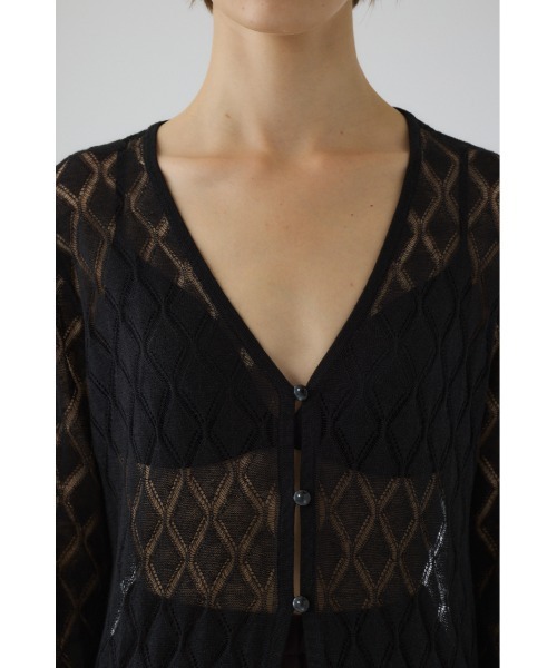 RIM.ARK（リムアーク）の「Lace knit gown レースニットガウン（カーディガン/ボレロ・レディース・ネイビー/ブラウン/ブラック・FREE）」の6枚目の写真