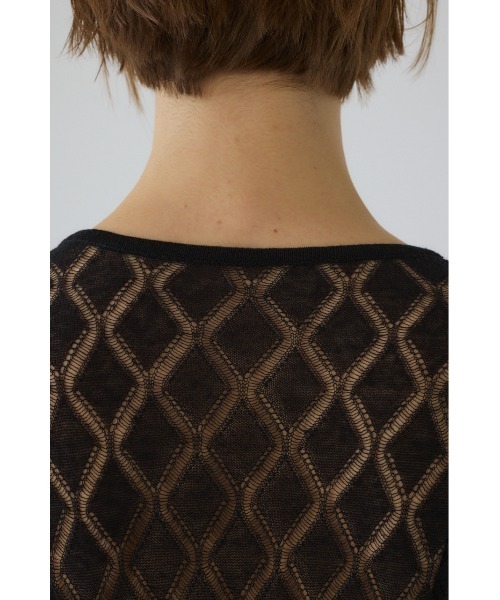 RIM.ARK（リムアーク）の「Lace knit gown レースニットガウン（カーディガン/ボレロ・レディース・ネイビー/ブラウン/ブラック・FREE）」の7枚目の写真