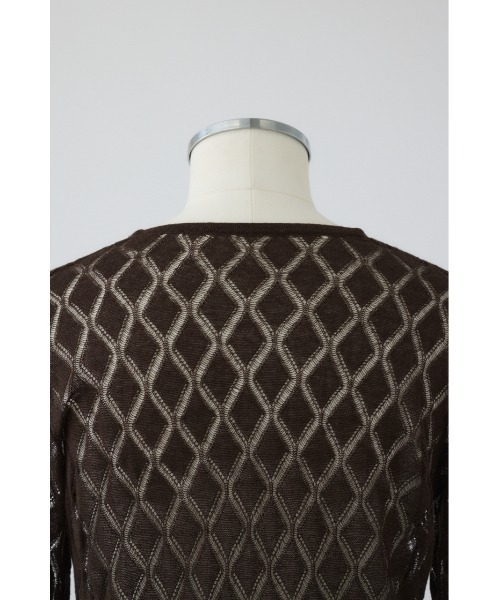 RIM.ARK（リムアーク）の「Lace knit gown レースニットガウン（カーディガン/ボレロ・レディース・ネイビー/ブラウン/ブラック・FREE）」の14枚目の写真