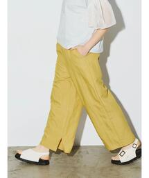 『Drawer』 ドゥロワー (34) センターシームテーパードパンツ イエロー その他パンツ（イエロー/黄色系・テーパード）ファッション通販