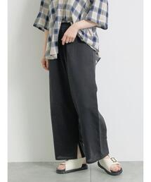 [接触冷感]裾スリットテーパードパンツ