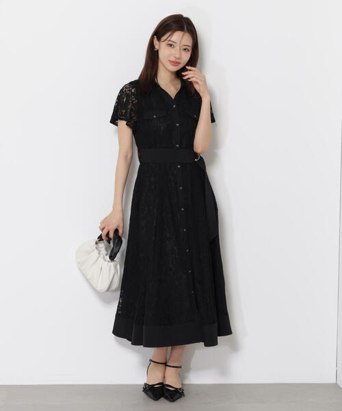 PROPORTION BODY DRESSING（プロポーションボディドレッシング）の「レースシャツワンピース / 1215240800（ワンピース・レディース・ブラック/ホワイト/ベージュ・MEDIUM/P/S）」の2枚目の写真