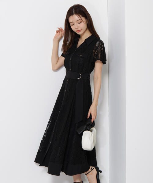 PROPORTION BODY DRESSING（プロポーションボディドレッシング）の「レースシャツワンピース / 1215240800（ワンピース・レディース・ブラック/ホワイト/ベージュ・MEDIUM/P/S）」の6枚目の写真