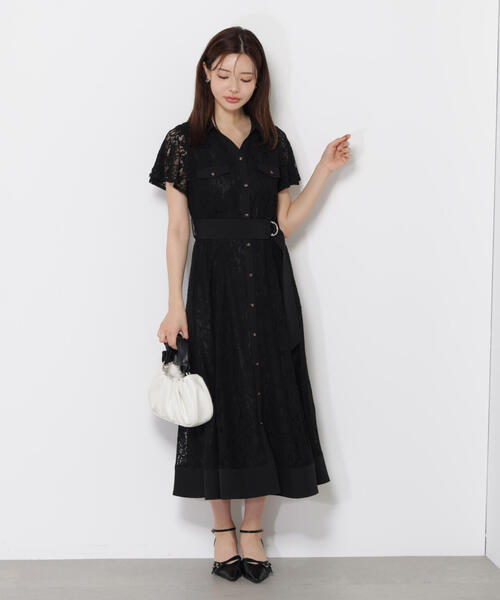 PROPORTION BODY DRESSING（プロポーションボディドレッシング）の「レースシャツワンピース / 1215240800（ワンピース・レディース・ブラック/ホワイト/ベージュ・MEDIUM/P/S）」の15枚目の写真