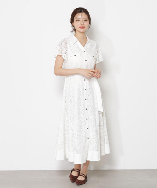 PROPORTION BODY DRESSING（プロポーションボディドレッシング）の「レースシャツワンピース / 1215240800（ワンピース・レディース・ブラック/ホワイト/ベージュ・MEDIUM/P/S）」の21枚目の写真