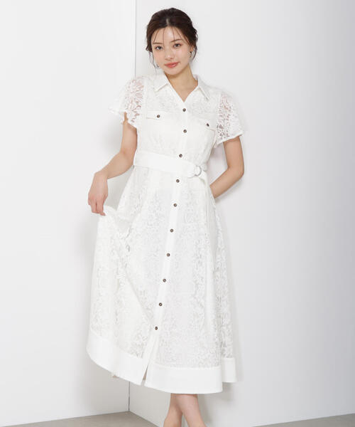 PROPORTION BODY DRESSING（プロポーションボディドレッシング）の「レースシャツワンピース / 1215240800（ワンピース・レディース・ブラック/ホワイト/ベージュ・MEDIUM/P/S）」の22枚目の写真