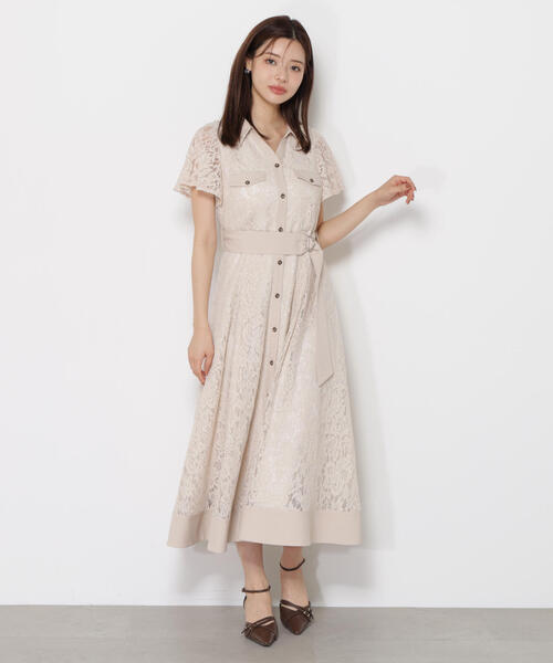 PROPORTION BODY DRESSING（プロポーションボディドレッシング）の「レースシャツワンピース / 1215240800（ワンピース・レディース・ブラック/ホワイト/ベージュ・MEDIUM/P/S）」の8枚目の写真