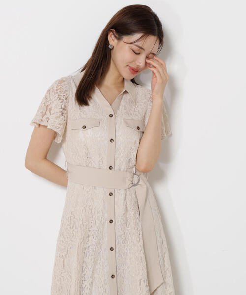 PROPORTION BODY DRESSING（プロポーションボディドレッシング）の「レースシャツワンピース / 1215240800（ワンピース・レディース・ブラック/ホワイト/ベージュ・MEDIUM/P/S）」の12枚目の写真