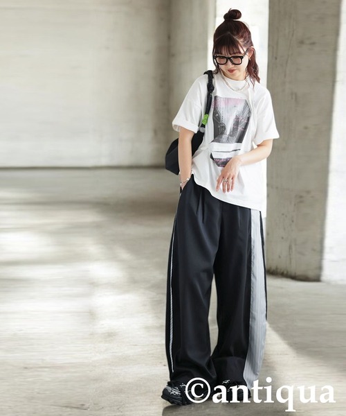 antiqua(アンティカ)の「ワイドカーブデザインパンツ(その他パンツ・レディース・ブラック/グレー・LARGE/MEDIUM)」の9枚目の写真
