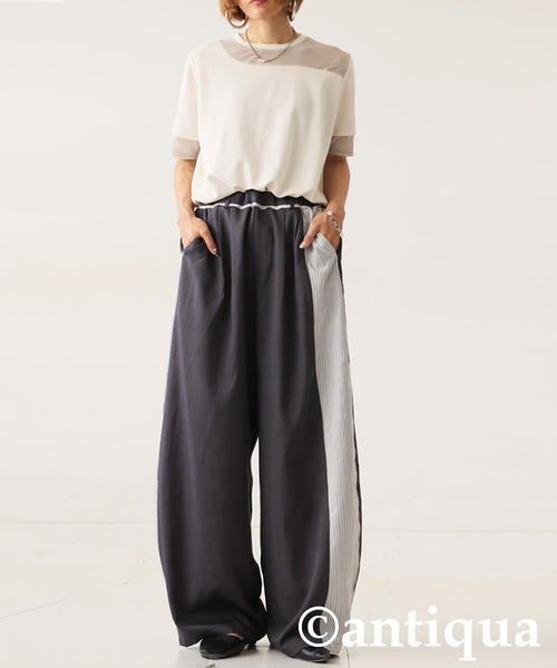 antiqua(アンティカ)の「ワイドカーブデザインパンツ(その他パンツ・レディース・ブラック/グレー・LARGE/MEDIUM)」の11枚目の写真