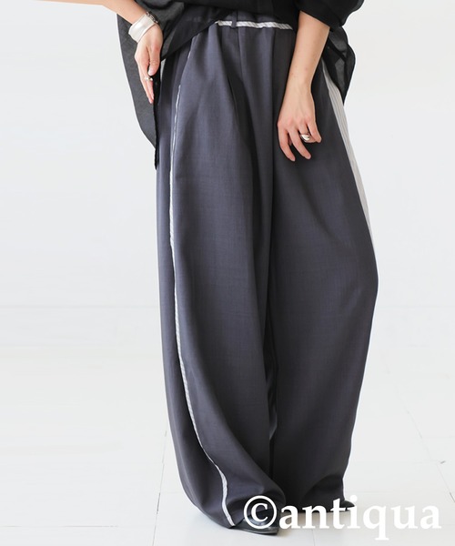 antiqua(アンティカ)の「ワイドカーブデザインパンツ(その他パンツ・レディース・ブラック/グレー・LARGE/MEDIUM)」の12枚目の写真