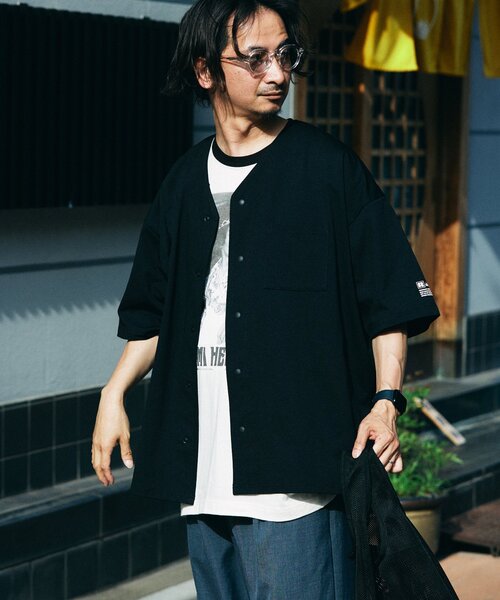 Russell Athletic（ラッセルアスレティック）の「吸水速乾 RUSSELL ATHLETIC 別注 Dri-Power(R) ベースボールシャツ（シャツ/ブラウス・メンズ・チャコールグレー/ブラック/ライトブルー・MEDIUM/LARGE）」の4枚目の写真