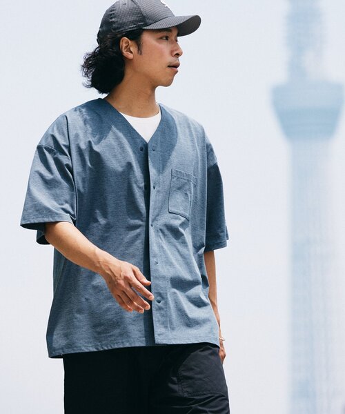 Russell Athletic（ラッセルアスレティック）の「吸水速乾 RUSSELL ATHLETIC 別注 Dri-Power(R) ベースボールシャツ（シャツ/ブラウス・メンズ・チャコールグレー/ブラック/ライトブルー・MEDIUM/LARGE）」の17枚目の写真