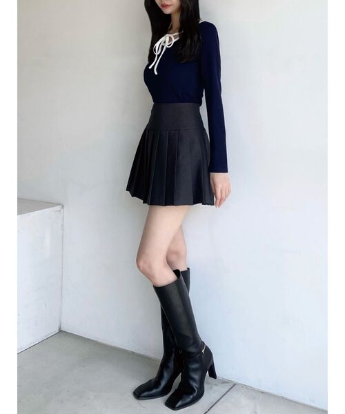 RESEXXY(リゼクシー)の「【ZOZO限定】プリーツミニスカート(スカート・レディース・ブラック/チャコールグレー/ブラウン・SMALL/MEDIUM)」の11枚目の写真
