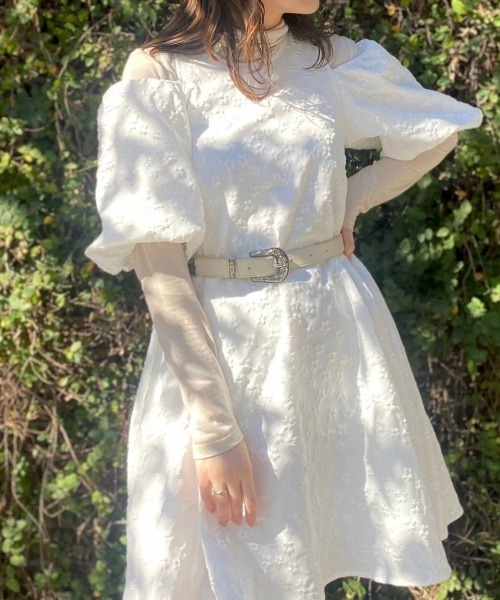 HONEY MI HONEY（ハニーミーハニー）の「flower off shoulder one-piece（ワンピース・レディース・ホワイト・FREE）」の4枚目の写真