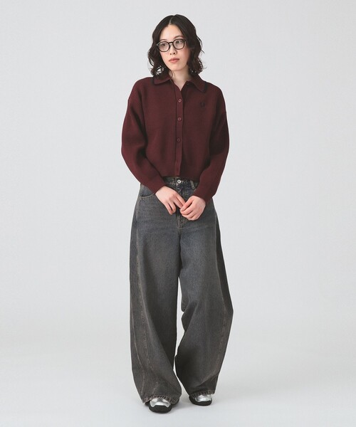 FRED PERRY（フレッドペリー）の「【別注】FRED PERRY / Tipped Collar Cardigan [手洗い可]（カーディガン/ボレロ・レディース・ワイン/ベージュ/ネイビー・10）」の19枚目の写真